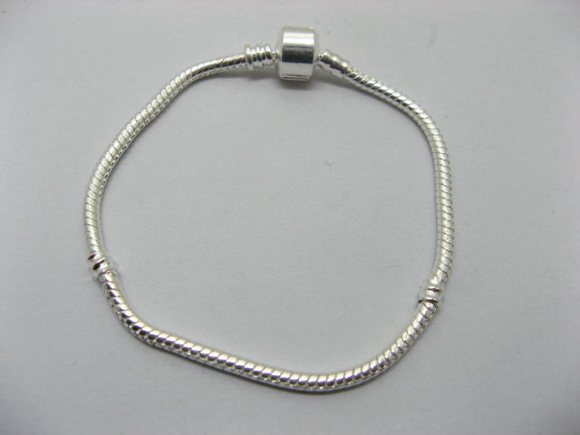 1X Silver Plated European Bracelets charms Beads 20cm - Click Image to Close